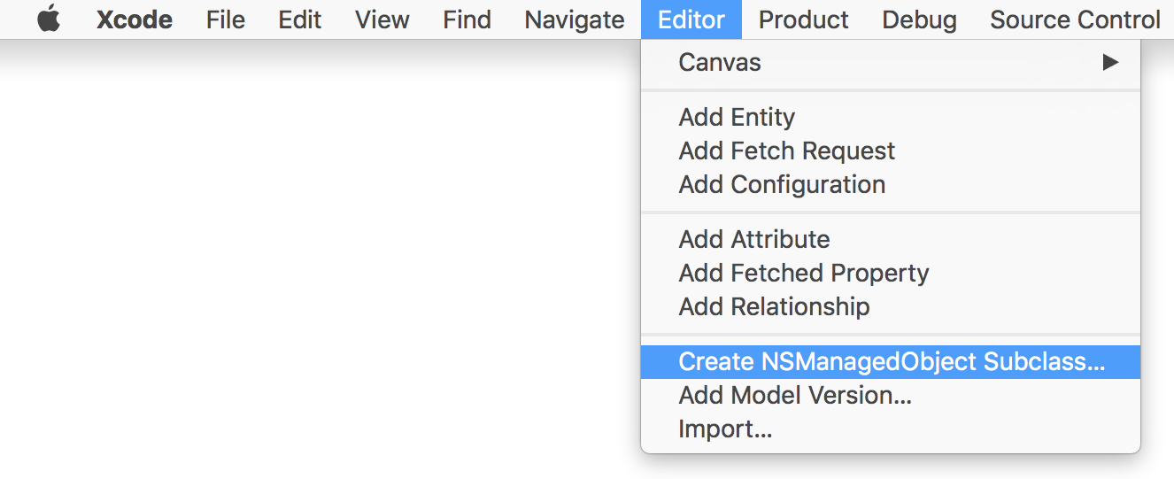Xcode: Create NSManagedObject Subclass