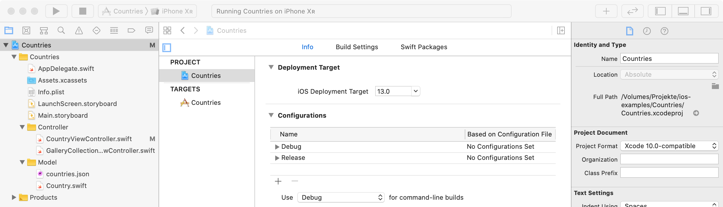 Deployment Target auf iOS 13 konfigurieren
