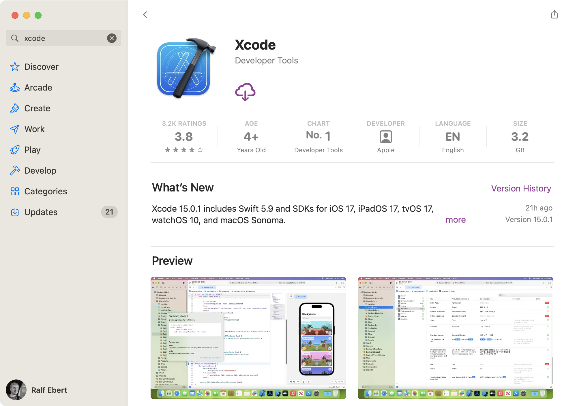 Install Xcode via Mac App Store