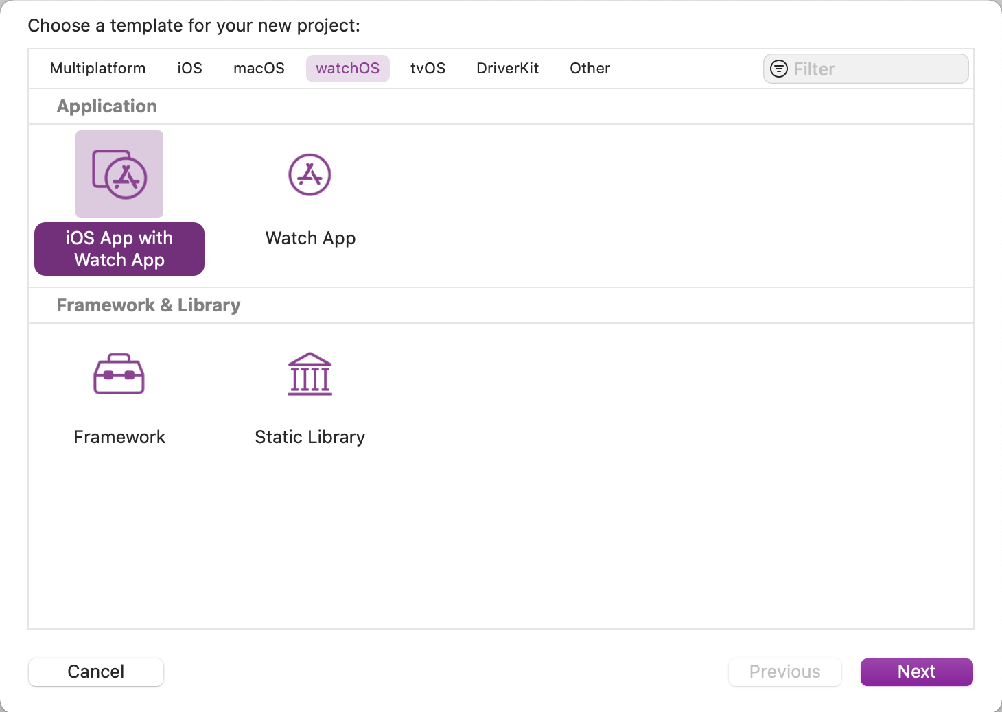 Create new iOS App with WatchKit App